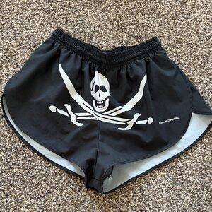 Black Skull Graphic Women's Athletic Shorts